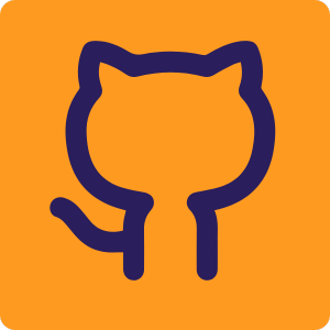 Orange square with Github icon